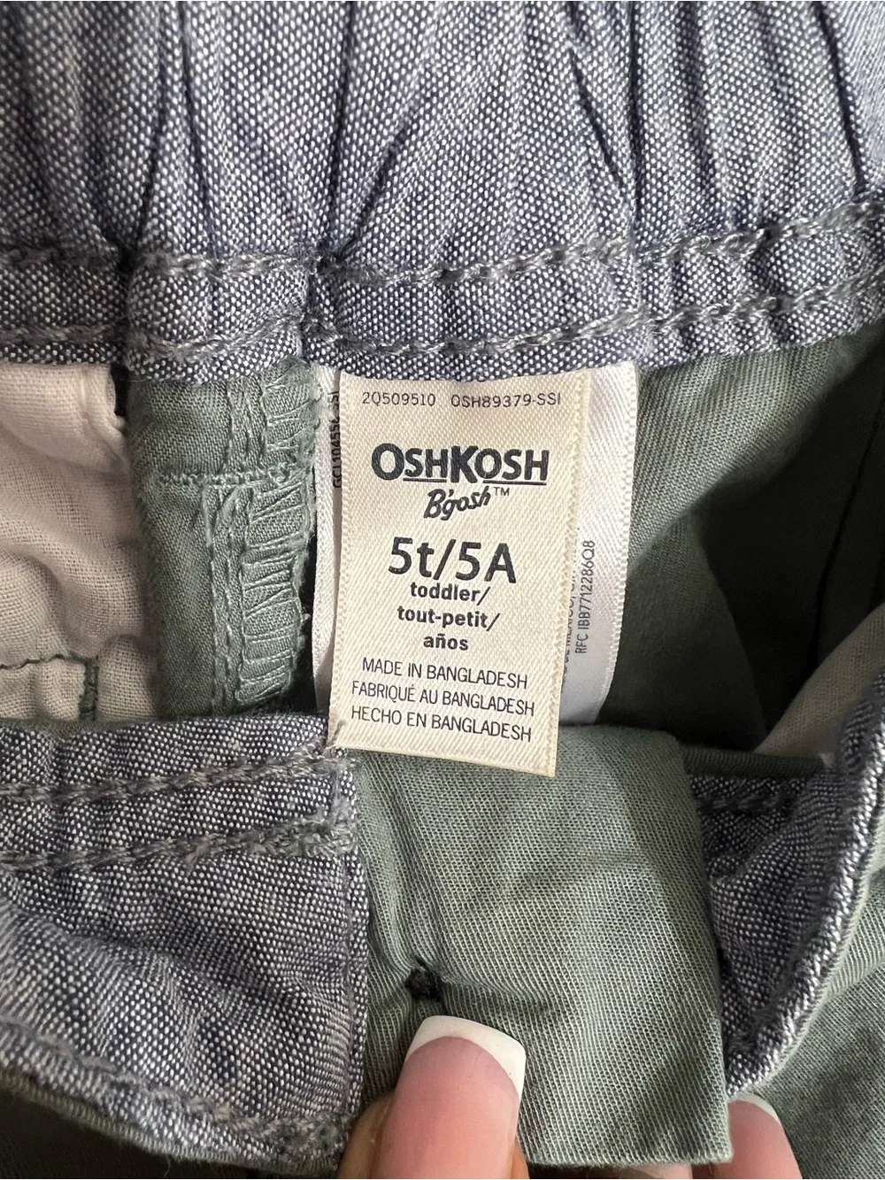 OshKosh B'gosh Boys Flat Front Shorts - Sage Green